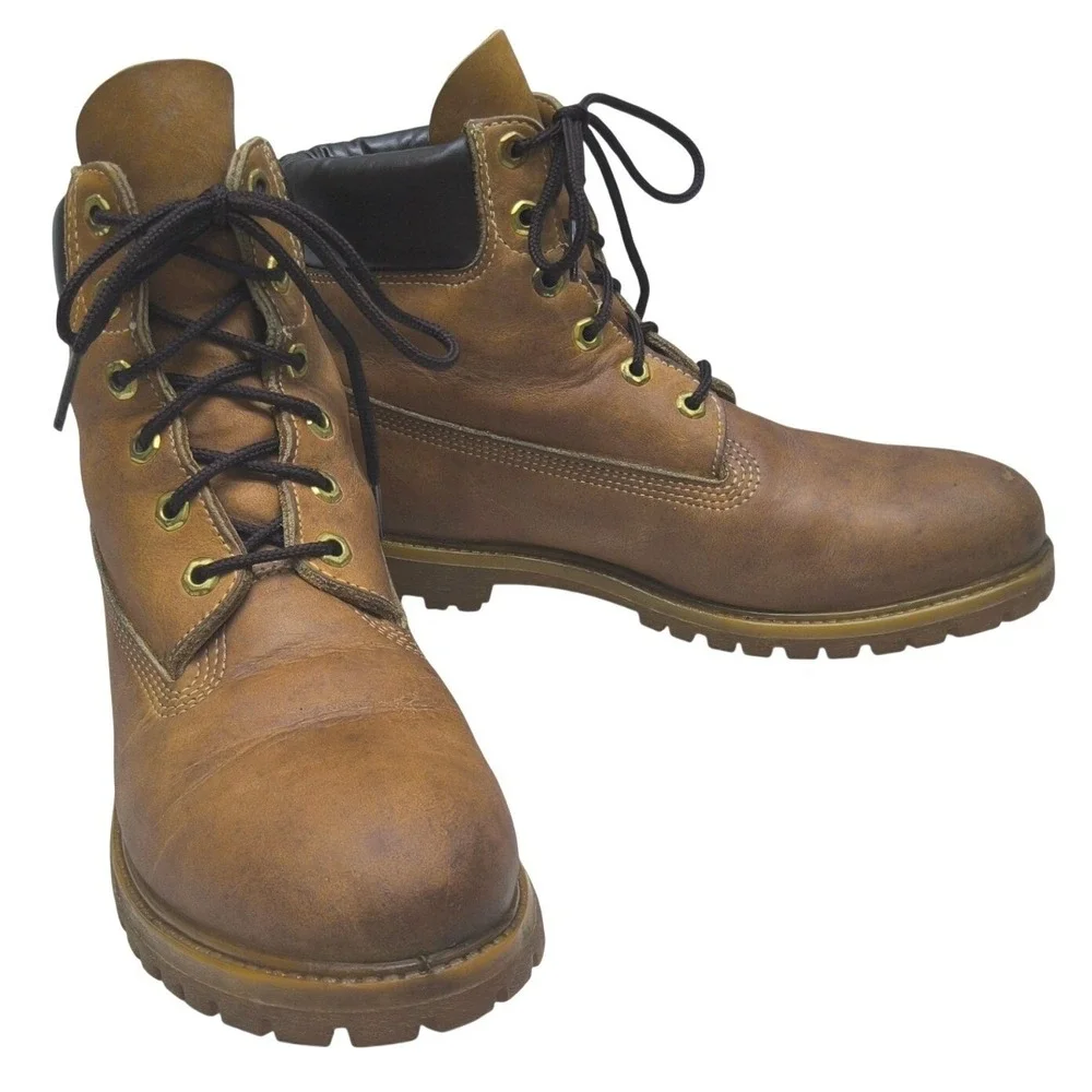 Timberland 6 Inch Premium Leather Boots Tan Wheat Made in USA Mens 9.5 W 408330‎